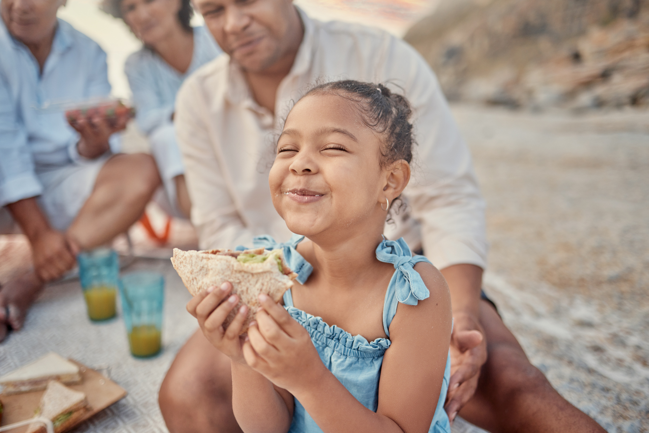 child eating bread